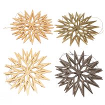 Artikel Holz Schneeflocken Deko Christbaumschmuck 15cm Braun 8er Set