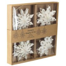 Artikel Schneeflocken Papier Deko zum Hängen Weiß 10cm 4 St