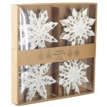 Artikel Schneeflocken Weihnachtsdeko aus Papier Weiß 15cm 4 St