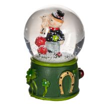 Artikel Schneekugel-Set mit Schornsteinfeger-Figuren 4 cm 3-teilig, grüne Sockel