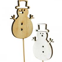 Artikel Blumenstecker Weihnachten Deko Schneemann Holz 7cm 12St