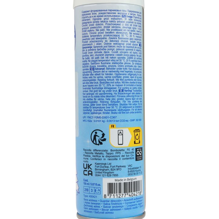 Artikel Schneespray Sprühschnee 150ml Weiß für Winterdekoration