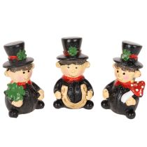 Artikel Schornsteinfeger-Figur aus Polyresin 5 cm, 6 Stück, Schwarz-Rot-Grün, zum Kleben