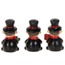 Artikel Schornsteinfeger-Figur aus Polyresin 5 cm, 6 Stück, Schwarz-Rot-Grün, zum Kleben