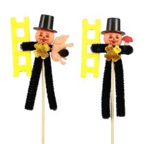 Artikel Schornsteinfeger Blumenstecker, Silvester Deko L17cm H8cm 36 St