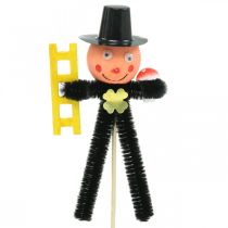 Schornsteinfeger Chenille am Stab Silvesterdeko 13cm 18St