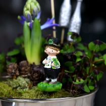 Artikel Schornsteinfeger mit Klee, Stecker für Silvester, Glücksbringer, St Patricks Day L27cm 4 St