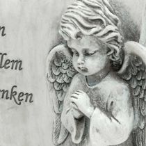 Engel kniend mit Rosenkranz Höhe ca Wetterfest 30,00 cm Grau 