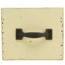 Artikel Holz-Schublade Gelb mit Griff und Pflanzfolie 12,5×12,5×10cm
