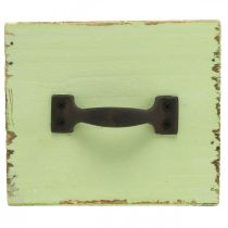 Artikel Übertopf Holz Schublade Hellgrün Shabby Chic 12,5×12,5×10cm
