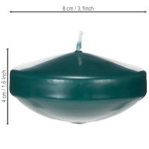 Artikel Schwimmkerze aus Wachs in Grün, rund, Ø 8 cm, 8 Stück