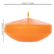 Artikel Schwimmkerzen aus Wachs Orange 8cm 8 Stück für Dekoration