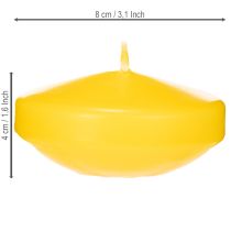 Artikel Schwimmkerzen Gelb Rund Wachs 8 cm Durchmesser 8 Stück