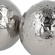 Schwimmkugel Blüten Silbern Metall Ø5,5cm Sortiert 6St