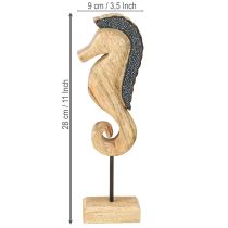 Artikel Seepferdchen Dekoration Mangoholz 28 cm mit Perlenverzierung