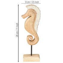 Artikel Seepferdchen Dekoration aus Holz 28 cm mit Perlen für maritime Räume