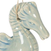 Artikel Seepferdchen-Deko hängend aus Keramik 15 cm Blau und Hellgrau 2 Stück