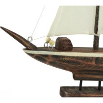 Artikel Segelboot Dekoration aus Pinienholz Braun 22,5×4×29 cm