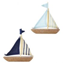 Artikel Vintage Segelboot Holz Deko Schiff 12×3×15cm Sortiert 2St