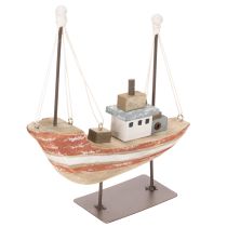 Artikel Dekoschiff Schiffsmodell Holzboot mit Metall-Masten 20 cm mehrfarbig für Fensterbank