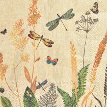 Artikel Servietten Sommer Wiese Libellen Blumen 33x33cm 20St