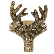 Artikel Serviettenring aus Metall in Gold mit Hirschkopf 6 cm 4er Set