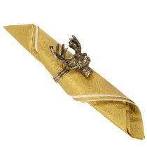 Artikel Serviettenring aus Metall in Gold mit Hirschkopf 6 cm 4er Set