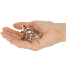 Artikel Serviettenringe Schleifen-Design Silber Metall 5 cm 4 Stück
