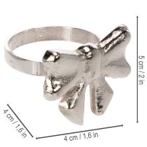 Artikel Serviettenringe Schleifen-Design Silber Metall 5 cm 4 Stück