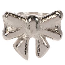 Artikel Serviettenringe Schleifen-Design Silber Metall 5 cm 4 Stück