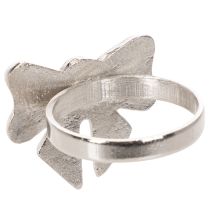 Artikel Serviettenringe Schleifen-Design Silber Metall 5 cm 4 Stück