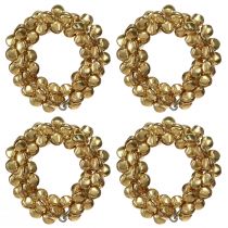 Artikel Serviettenringe Gold aus Metall mit Glöckchen Ø 5 cm 8 Stück
