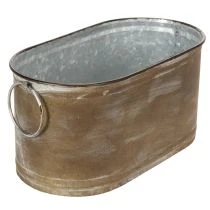 Artikel 3-teiliges Set Metall-Übertopf Wanne Vintage-Optik Kupferfarben L22,5/27/31cm