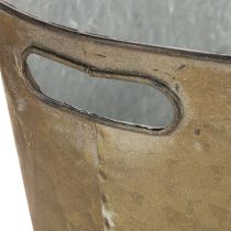 Artikel Set Metall-Übertopf Wanne oval 3-teilig L32,5/36,5/41,5cm Kupferfarben/Weiß