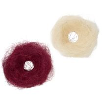 Artikel Straußmanschette aus Sisal 20cm Rot und Beige 8 Stück