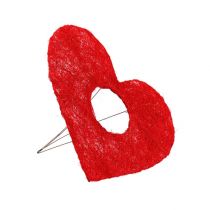 Sisalherzmanschette Rot 15cm 10 St.