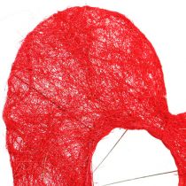 Sisalherzmanschette 20cm Rot Herz Sisal Blumendeko 10St