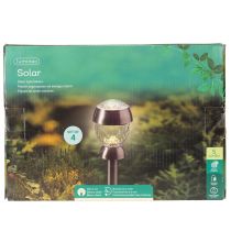Artikel Solar-Kugelleuchte mit Erdspieß 36 cm, 4er Set, silberfarben