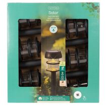 Artikel Solar-Gartenleuchten Set mit Erdspieß, 35 cm, 6 Stück, Kunststoff, Schwarz