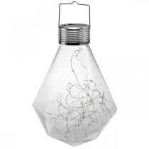 Solarlampe Diamant, Balkonlaterne, LED-Leuchte, Gartendeko Warmweiß H31cm Ø22cm
