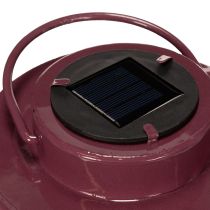 Artikel Laterne aus Metall mit Blattmotiv, solarbetrieben, 25 cm, rot
