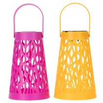Artikel Solar-Laternen-Set aus Kunststoff, 26 cm, Pink und Gelb, für Außenbereiche