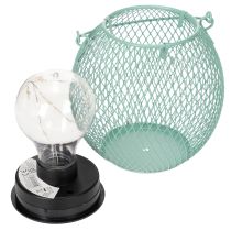 Artikel Solarlaterne aus Metall in Türkis mit LED, 12 cm Höhe