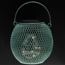 Artikel Solarlaterne aus Metall in Türkis mit LED, 12 cm Höhe