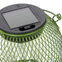 Artikel Runde LED-Solarlaterne aus grünem Metall, Ø 12 cm