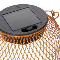 Artikel Solarlaterne aus Metall 12 cm Orange mit LED für Gartenbeleuchtung