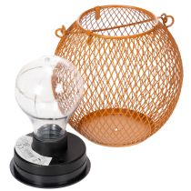 Artikel Solarlaterne aus Metall 12 cm Orange mit LED für Gartenbeleuchtung