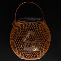 Artikel Solarlaterne aus Metall 12 cm Orange mit LED für Gartenbeleuchtung