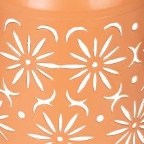 Artikel Solar-Laterne aus Metall mit floralem Muster in Orange 26 cm