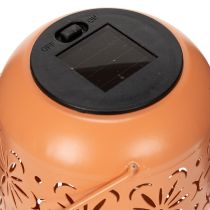 Artikel Solar-Laterne aus Metall mit floralem Muster in Orange 26 cm